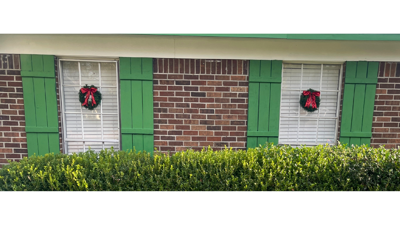 Mini Greenery Window Wreath with Red Bow – Made to Order