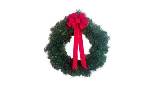 Classic Hand-Wrapped Garland Wreath with Handmade Bow
