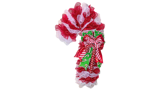 Handmade Candy Cane Wreath with Bow – Made to Order