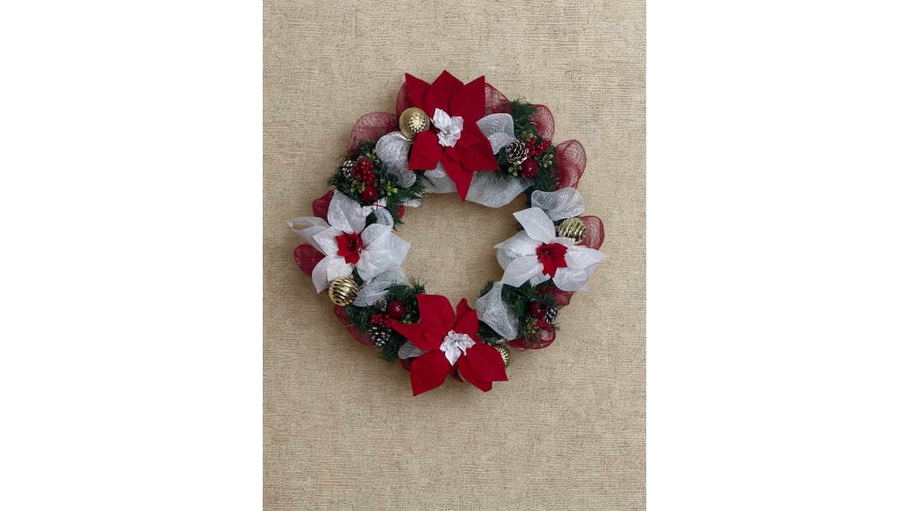 Matching Poinsettia Wreath & Centerpiece Set – Handmade Holiday Décor (Made to Order)