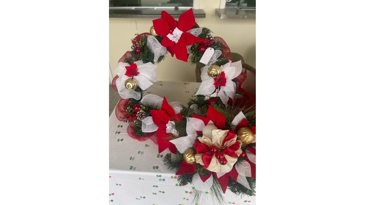 Matching Poinsettia Wreath & Centerpiece Set – Handmade Holiday Décor (Made to Order)