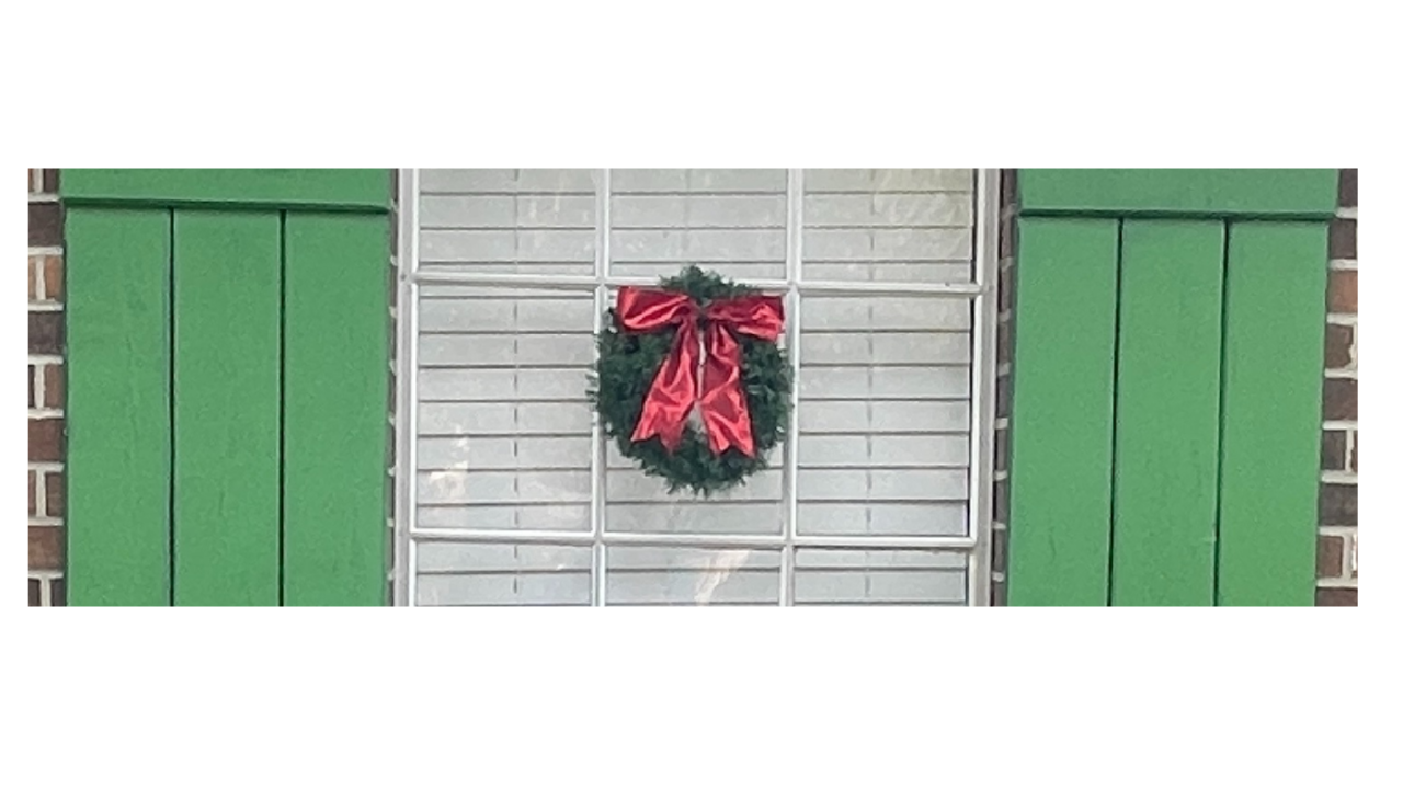 Mini Greenery Window Wreath with Red Bow – Made to Order